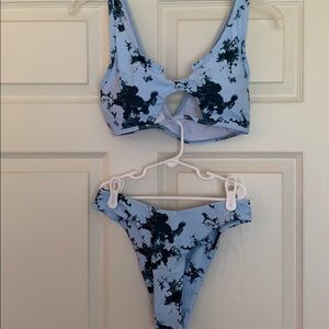 Blue Tie-Dye Bikini Set